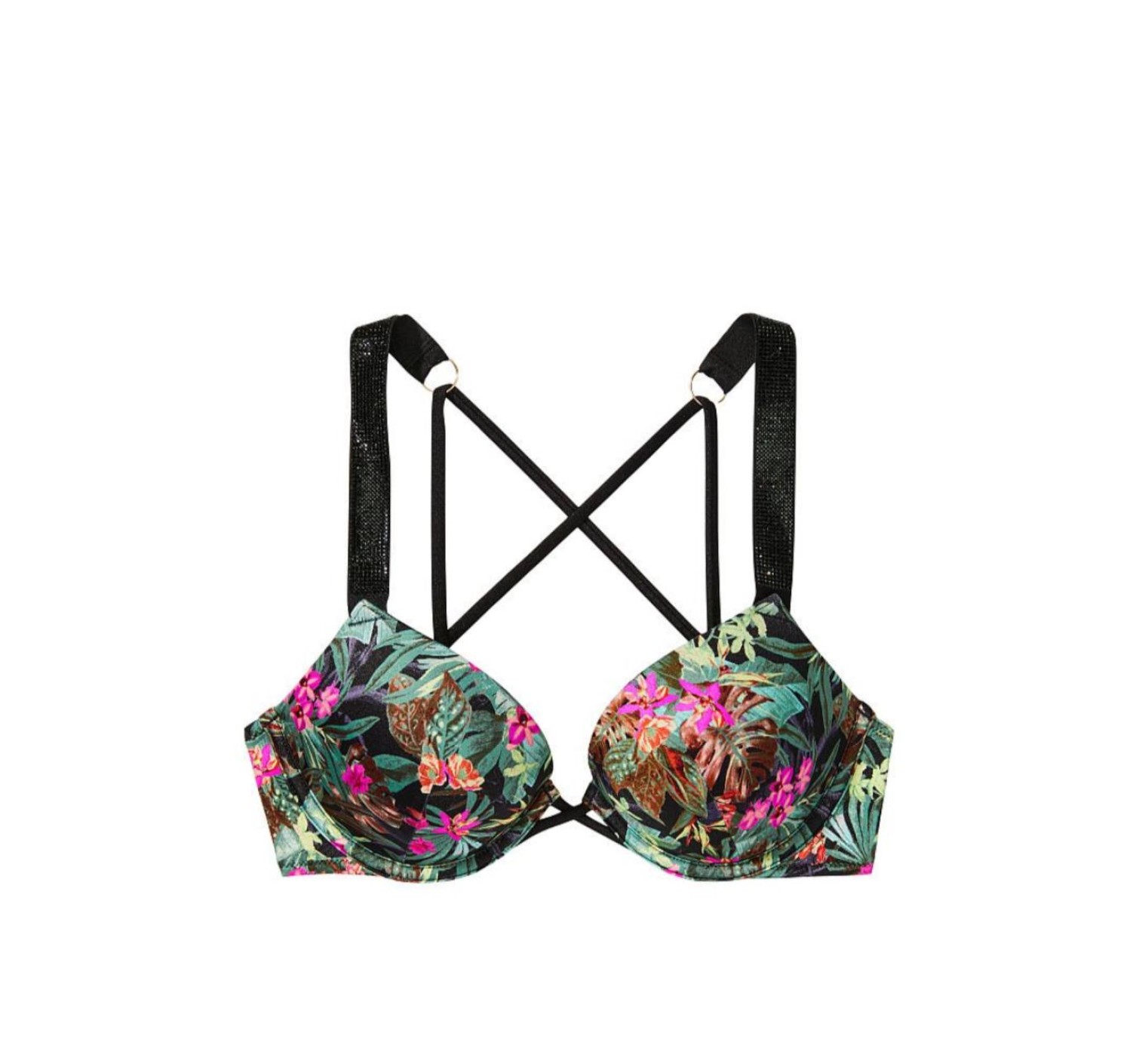 Купальник з подвійним пушапом Shine Strap SWIM Palm print