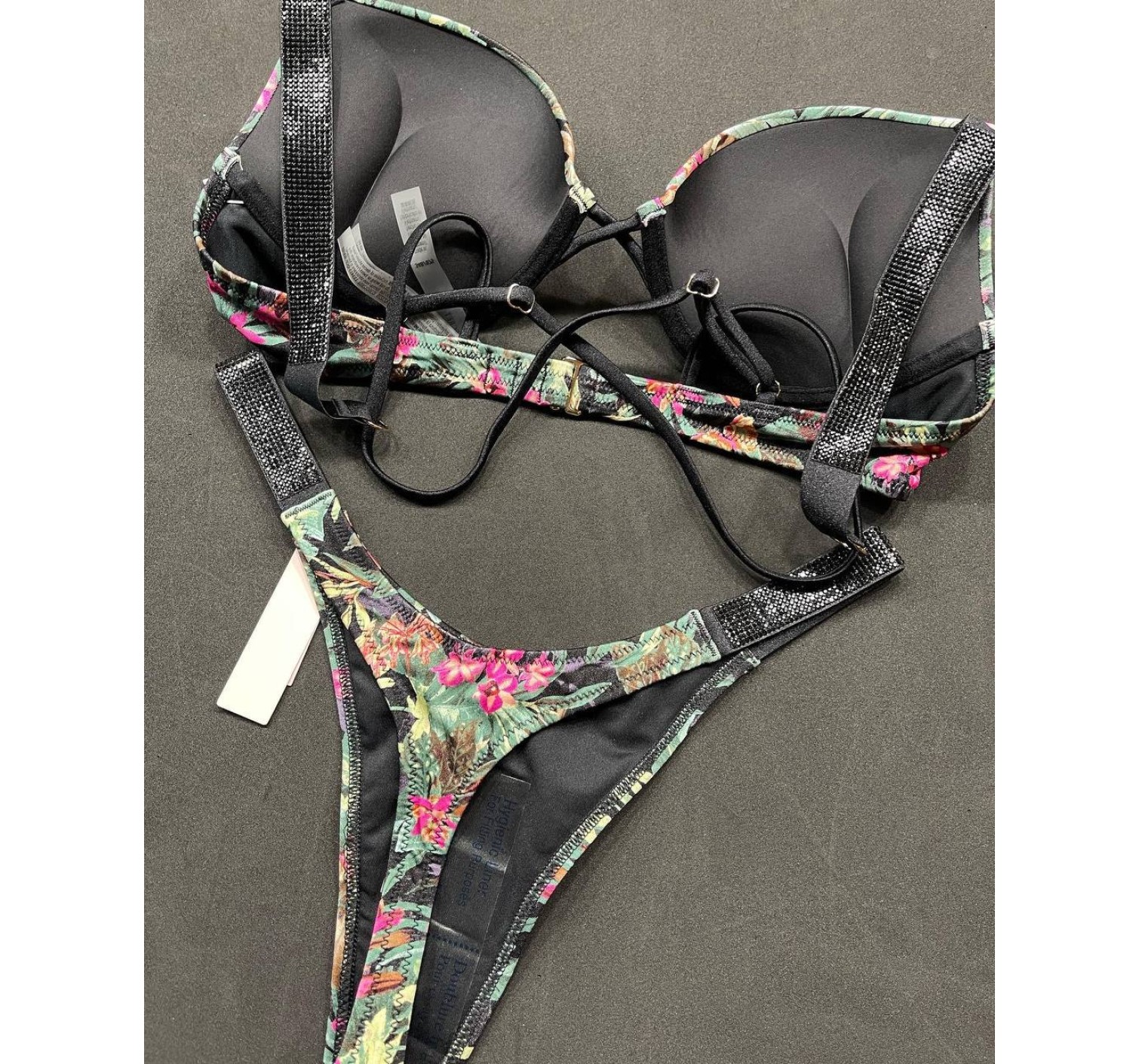 Купальник з подвійним пушапом Shine Strap SWIM Palm print