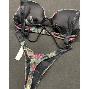 Купальник з подвійним пушапом Shine Strap SWIM Palm print