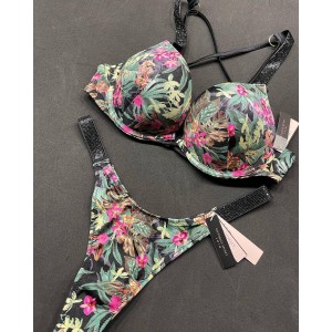 Купальник з подвійним пушапом Shine Strap SWIM Palm print