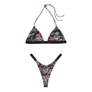 Купальник Triangle Shine Strap Swim Top Thong bottom Palm
