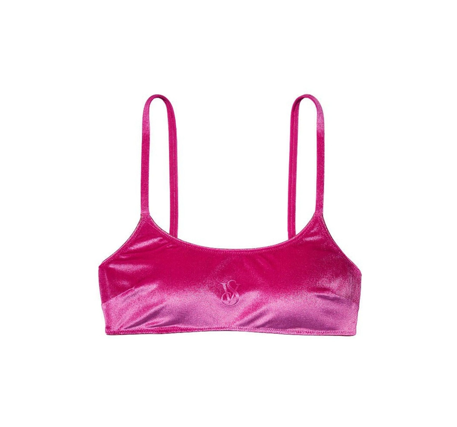 Велюровий купальник Triangle Velvet Fuchsia High-rise bikini bottom