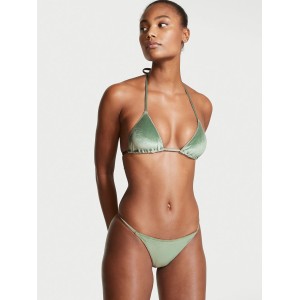 Купальник велюровый Triangle Velvet Cadette Green High-rise bikini bottom