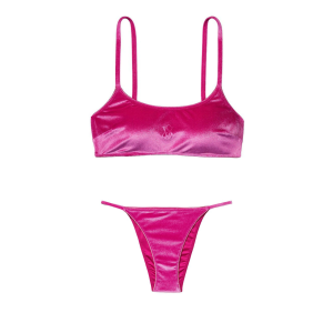 Велюровий купальник Scoop Swim Top Velvet Fuchsia Bikini