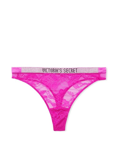 Трусики Shine Strap Lace High-Leg Thong Panty Very Fuschia