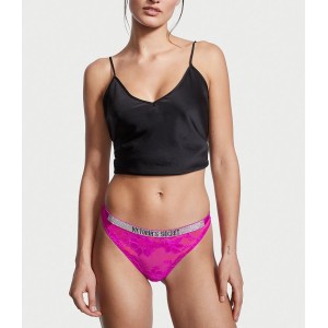 Трусики Shine Strap Lace High-Leg Thong Panty Very Fuschia
