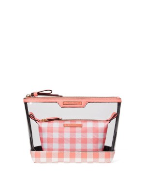 Косметичка 2 в 1 AM PM Beauty Bag Duo Coral plaid