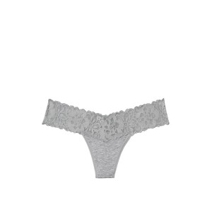 Трусики Lace Waist Grey Cotton Thong panty