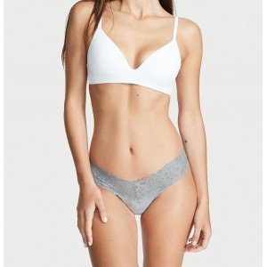 Трусики Lace Waist Grey Cotton Thong panty