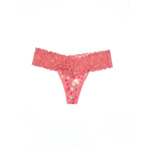 Трусики CoraL Lace Waist Thong panty Strawberry