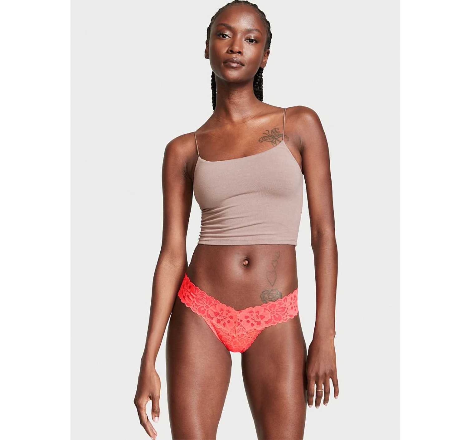 Трусики Lace Waist Thong panty Hot Coral