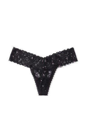 Трусики Lace Waist Thong panty Lace Black