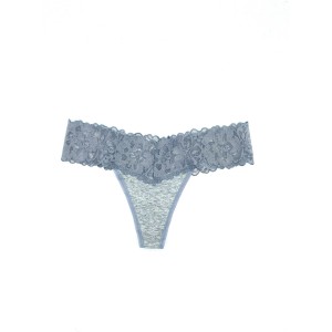 Трусики Lace Waist Grey Cotton Thong panty