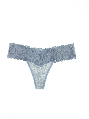 Трусики Lace Waist Grey Cotton Thong panty