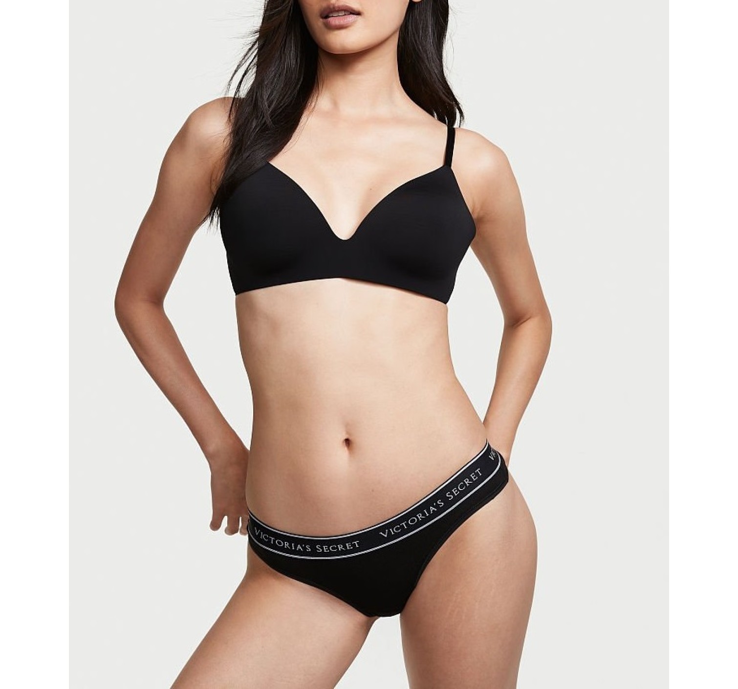 Трусики стринги Black logo Cotton Thong panty