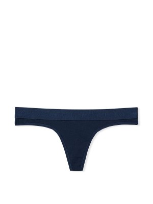 Трусики стрінги Logo Cotton Thong panty Noir Navy