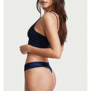 Трусики стринги Logo Cotton Thong panty Noir Navy