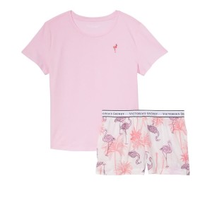 Пижама Tee-jama Cotton Short PJ Set Pink Flamingos