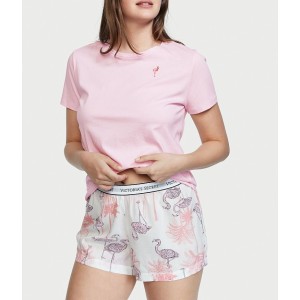Пижама Tee-jama Cotton Short PJ Set Pink Flamingos
