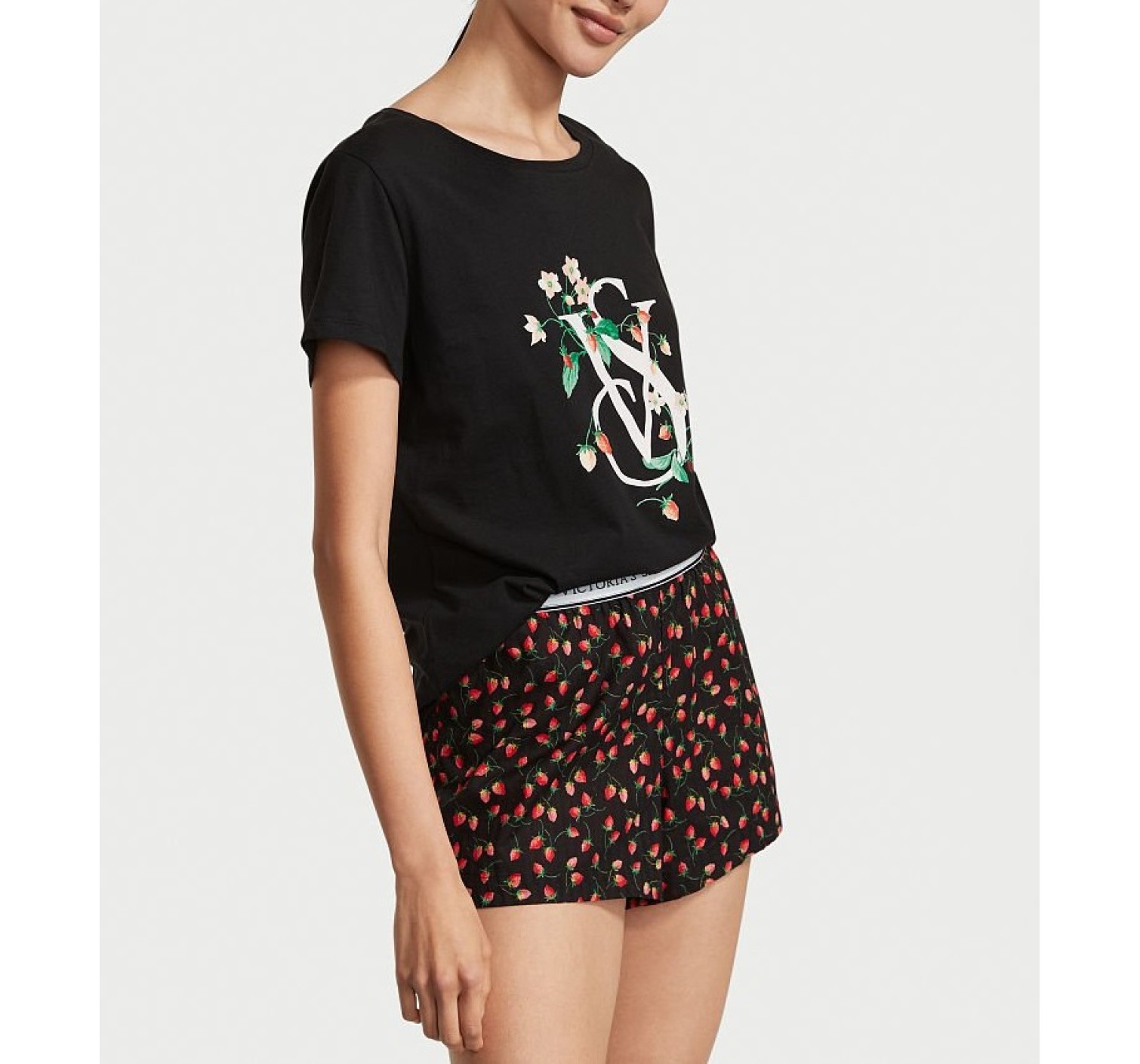 Піжама Victoria's Secret Tee-jama Cotton Short PJ Set Strawberry