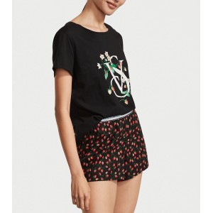 Піжама Victoria's Secret Tee-jama Cotton Short PJ Set Strawberry