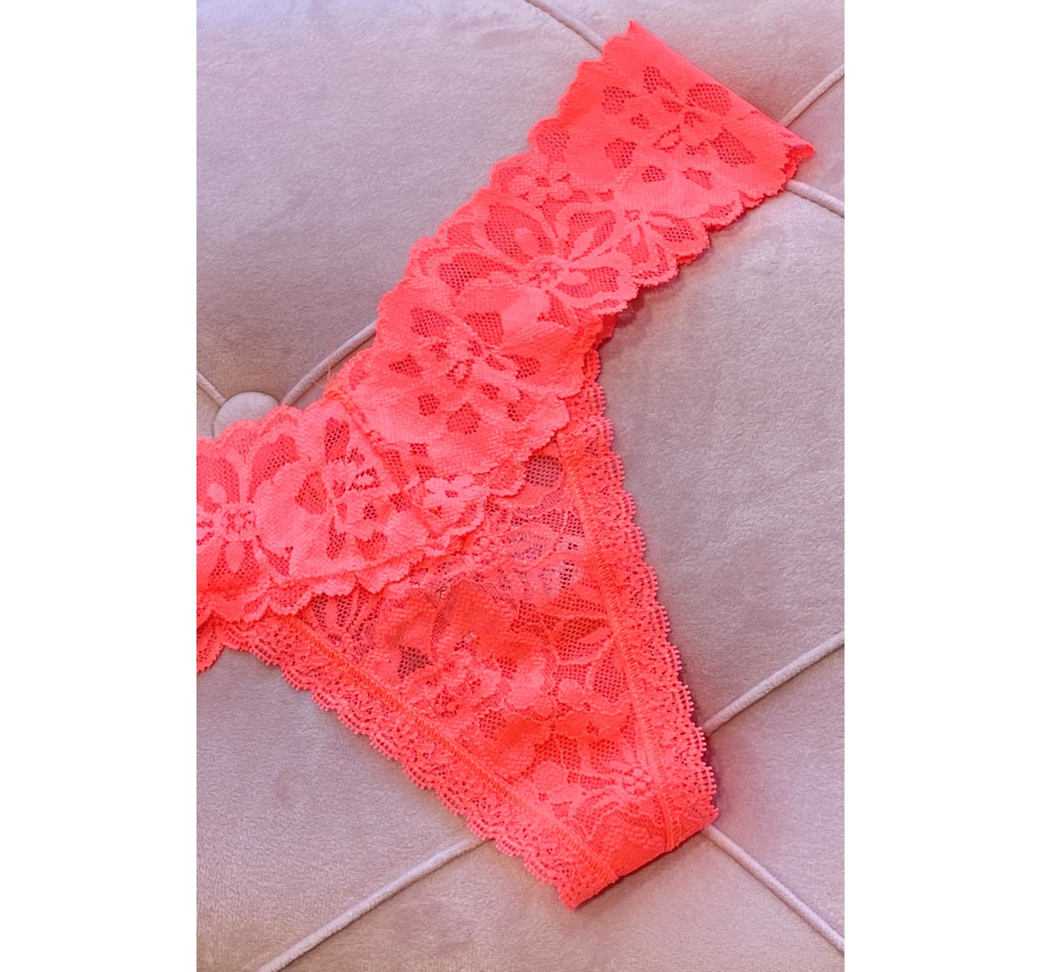 Трусики Lace Waist Thong panty Hot Coral