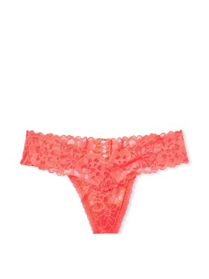 Трусики Lace Waist Thong panty Hot Coral