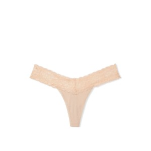 Трусики Lacie Lace-up Cotton Thong Panty Beige