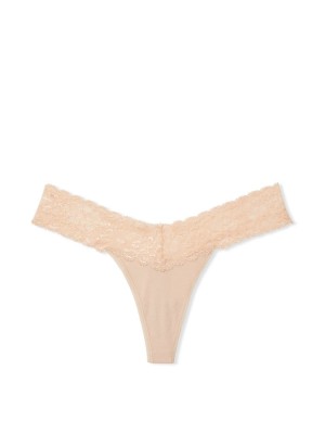 Трусики Lacie Lace-up Cotton Thong Panty Beige