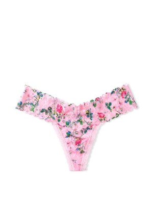 Трусики Lace Waist Thong panty Pink Flora
