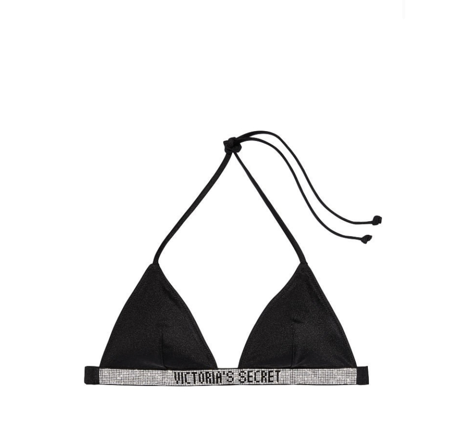 Купальник черный Triangle Shine Strap Swim Top & Thong bottom