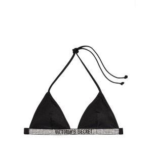 Купальник черный Triangle Shine Strap Swim Top & Thong bottom