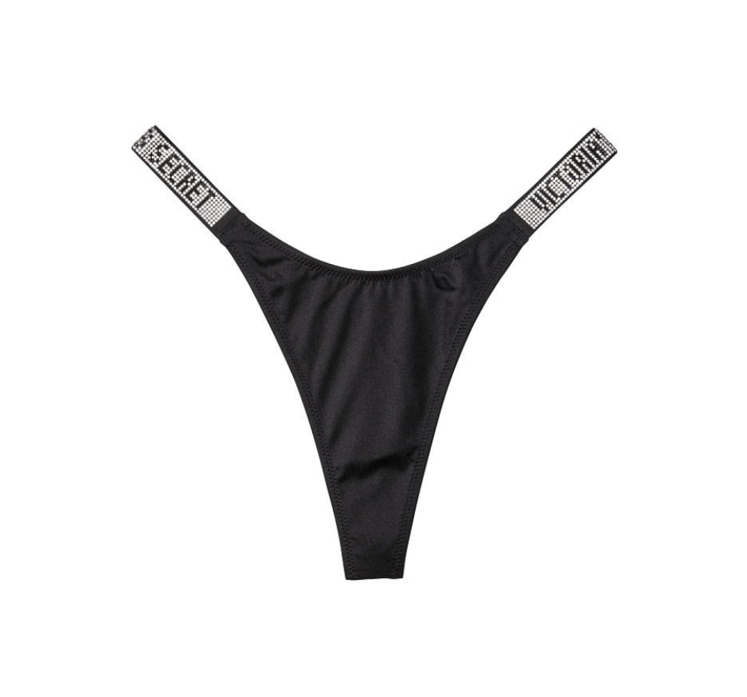 Купальник черный Triangle Shine Strap Swim Top & Thong bottom