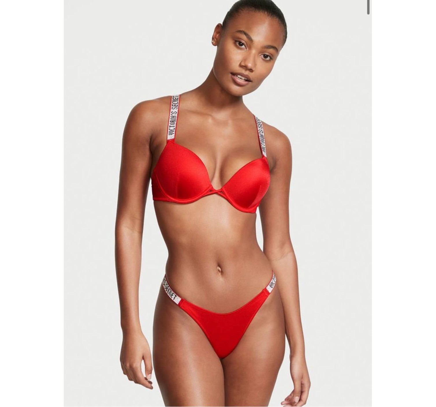 Червоний купальник з подвійним пушапом Shine Strap SWIM Вікторія Сікрет