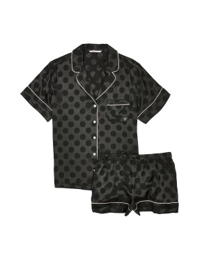 Пижама Black Dot Satin Short PJ Set Victoria’s Secret