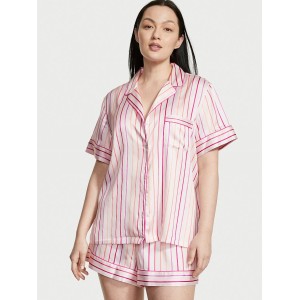 Сатиновая пижама Satin Short Pj set Pink stripes