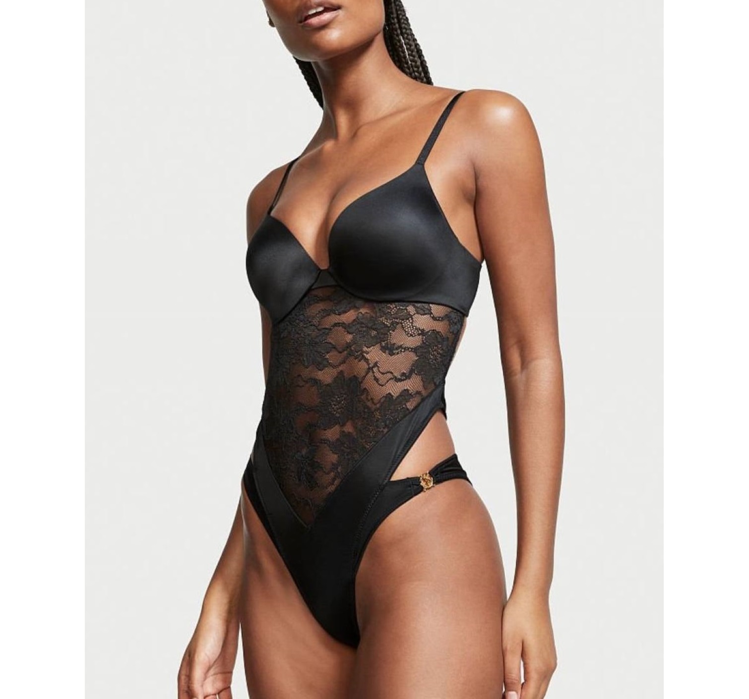 Боди VERY SEXY Push-up Black Lace Teddy