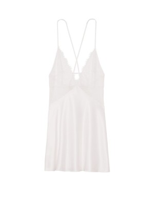 Пеньюар Satin Lace Slip Coconut White
