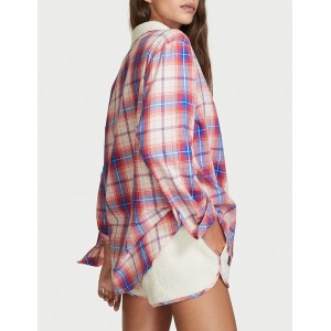 Піжама Plush Fleece Long-Sleeve Flannel PJ Set Pink Plaid