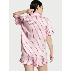 Сатиновая пижама Satin Short Pj set Pink stripes