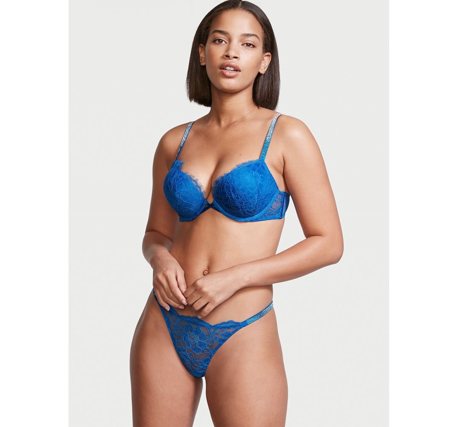 Бюстгальтер Shine Strap Push-up Bra Blue Enamel