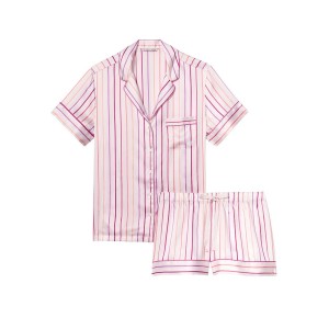 Сатиновая пижама Satin Short Pj set Pink stripes