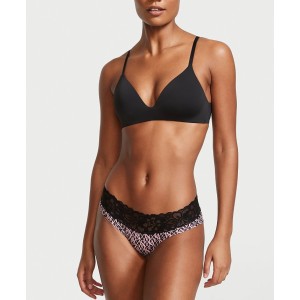 Трусики Hiphugger Cotton Lace Waist Black Logo Lockup