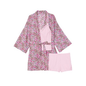 Пижама Cotton 3-PIECE PJ Set Flower print Виктория Сикрет