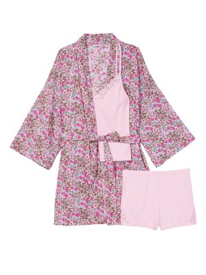 Пижама Cotton 3-PIECE PJ Set Flower print Виктория Сикрет