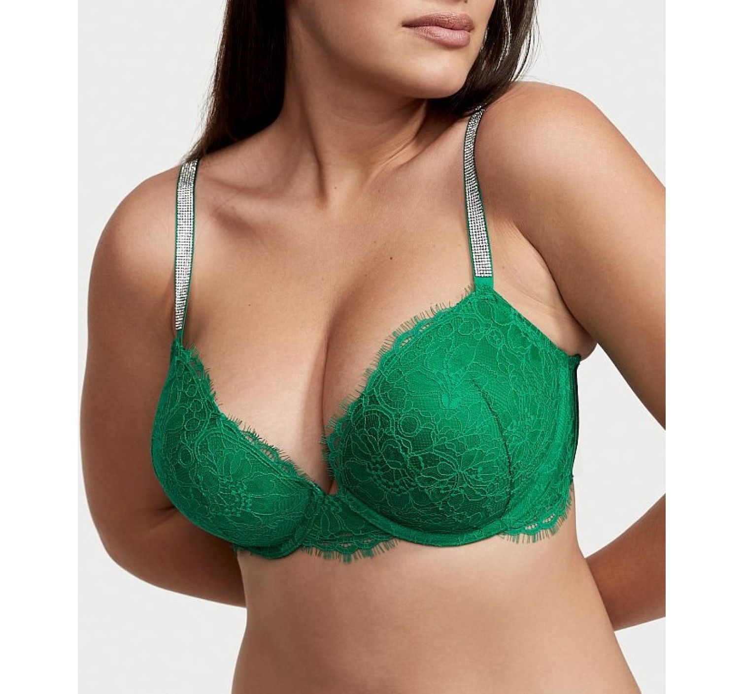 Комплект белья Very Sexy Lace Shine Strap Push-up Bra set Green