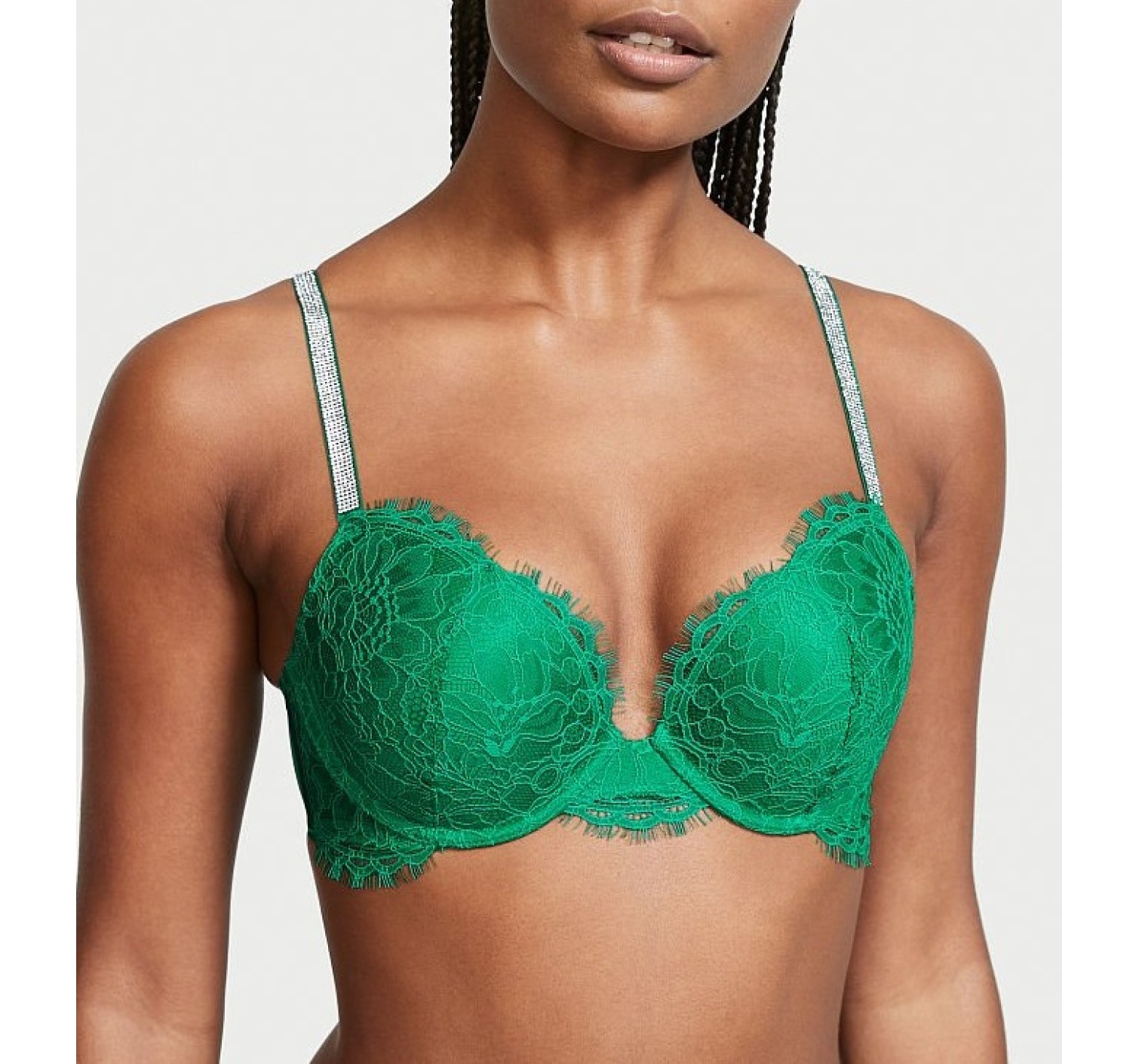 Комплект белья Very Sexy Lace Shine Strap Push-up Bra set Green