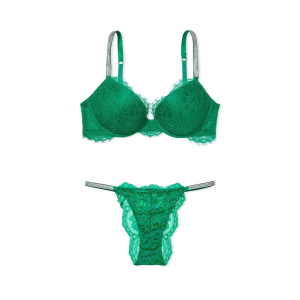 Комплект белья Very Sexy Lace Shine Strap Push-up Bra set Green