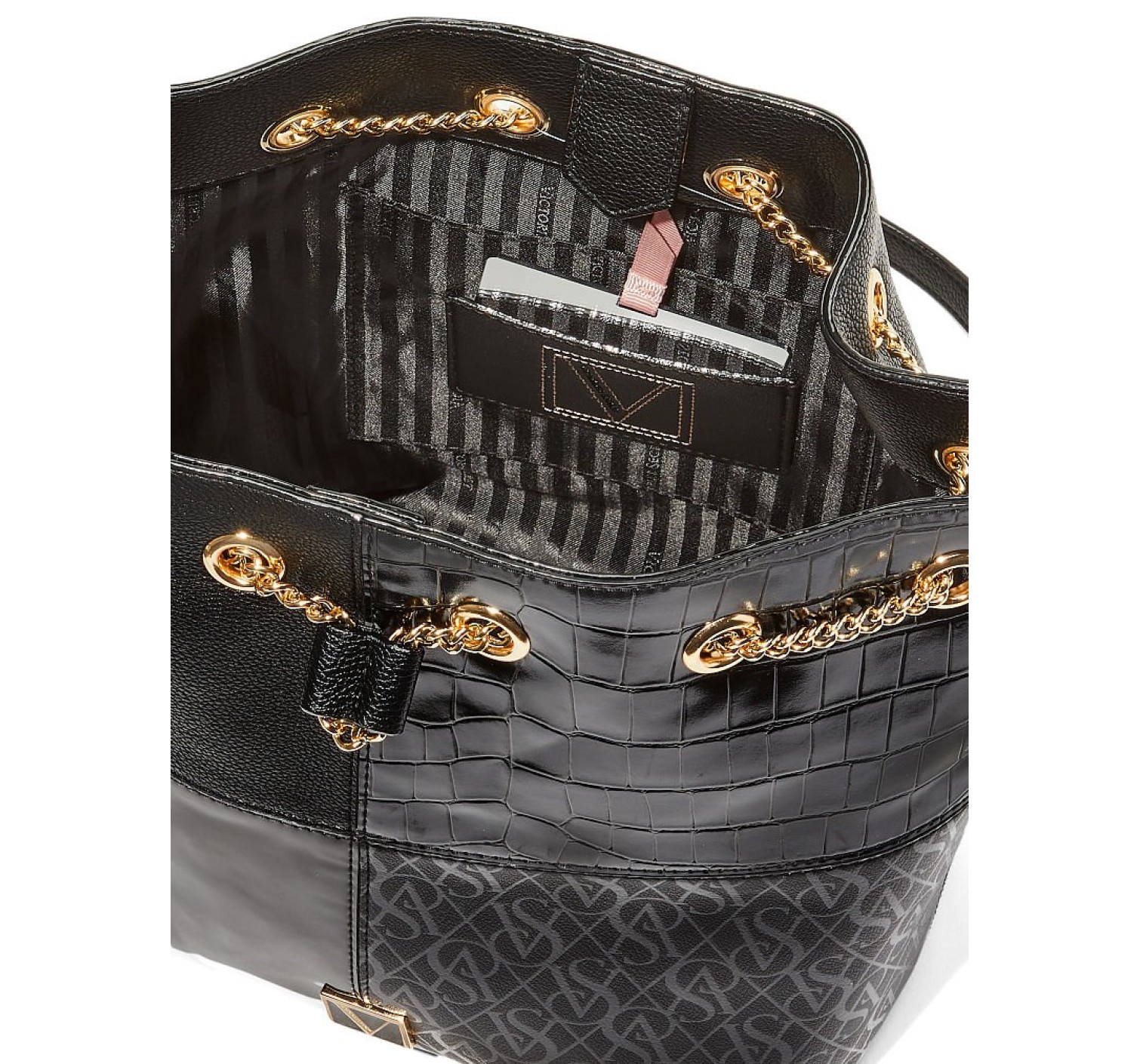 Сумка Стильная The Victoria Bucket Bag Black Noir Patchwork
