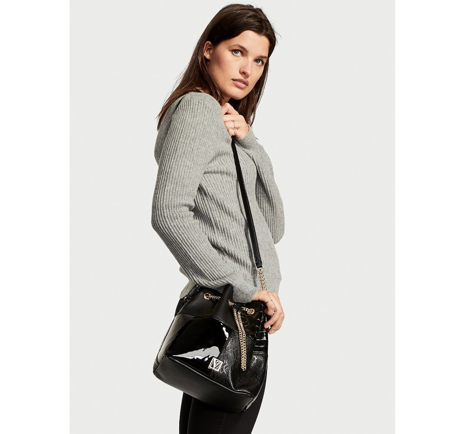 Сумка Стильная The Victoria Bucket Bag Black Noir Patchwork